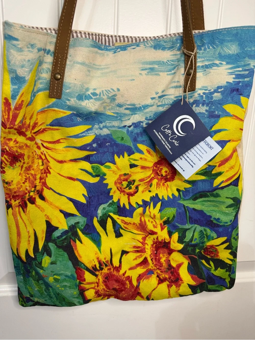 Croscill Sunflower Canvas Tote in Yellow, Blue and Brown